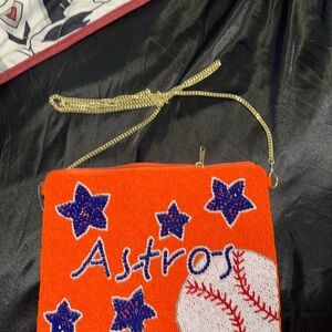 Astros Orange Beaded Women's Bag